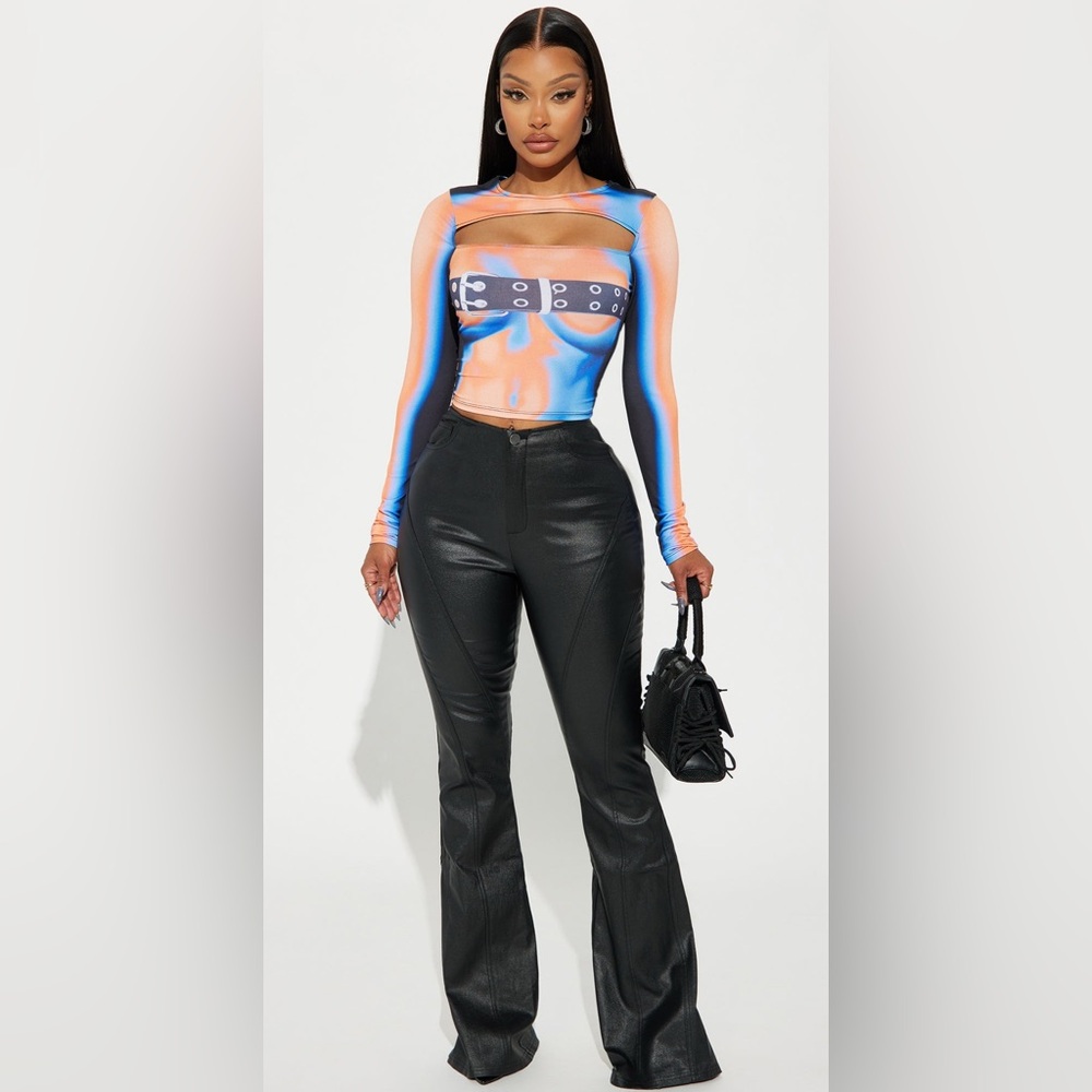 Fashion Nova coated faux leather pants